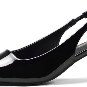 Women’s Synthetic Slip-On Kitten Heels 2in Closed Toe Ankle Strap Dark